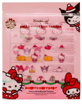 Hello Kitty & Friends Hydrocolloid Pimple Patches – Merry Comfy Spot (21 Count)